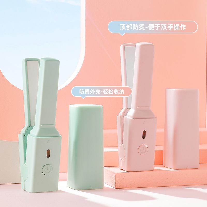 usb plug-in mini hair straightener hair curler and straightener dual-use electric hair curlers lipstick hair styling iron portable bangs electric hair straightener