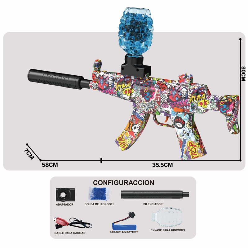 儿童男孩户外玩具吃鸡游戏和平精英同款模型枪电动水弹枪-MP5手自一体大礼盒详情2