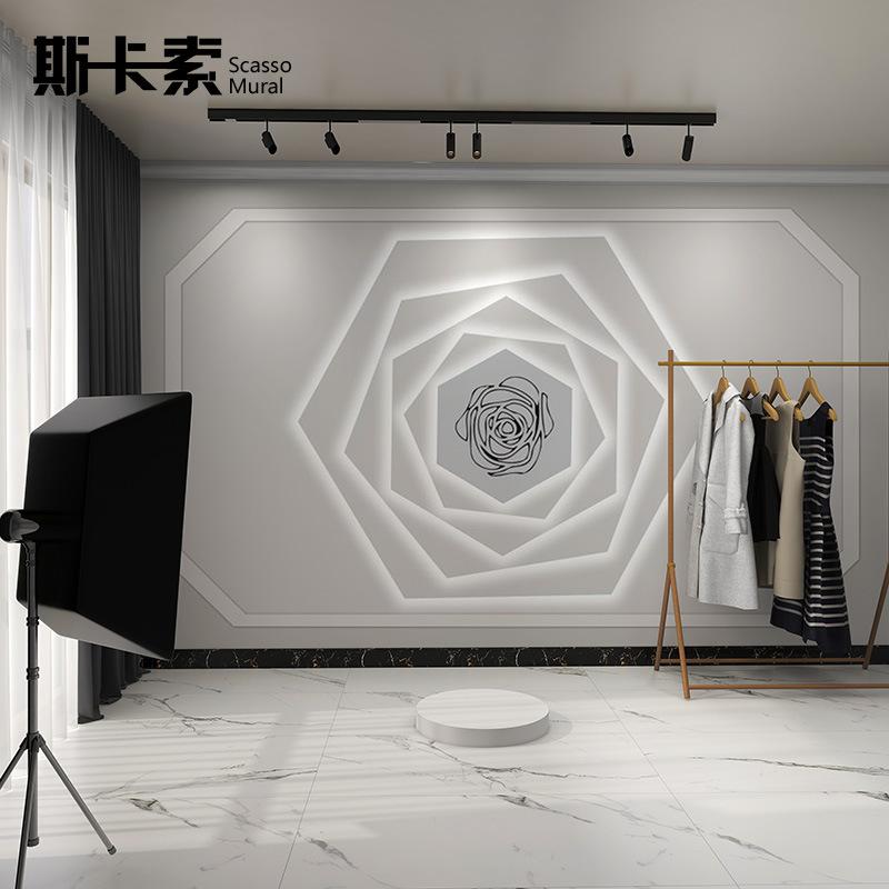 internet celebrity live studio background wall 3d stereo wallpaper advanced sense anchor mural high-end women's wallpaper clothing wall cloth Specification drawing