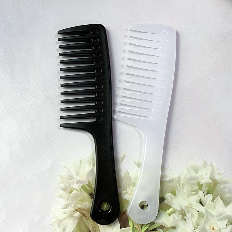 Spot Frosted Super Large Tooth Comb Curly Hair without Knotting Wide-Tooth Comb Wet and Dry Dual-Use Shampoo Comb Who details Picture
