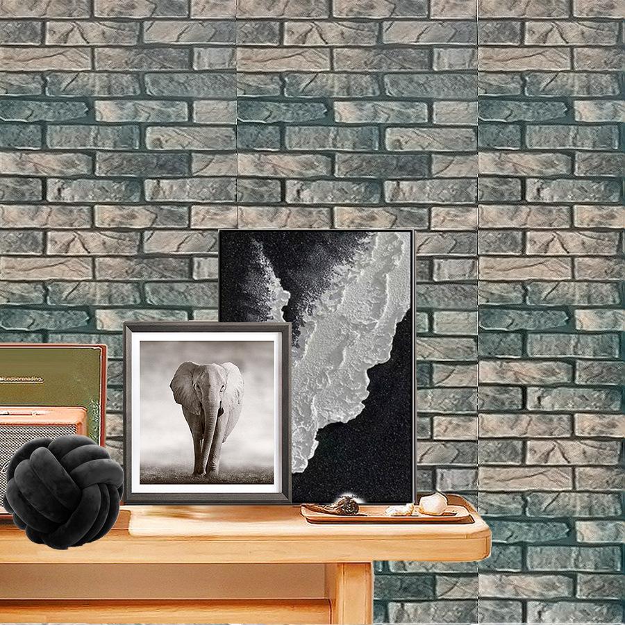 cross-border art paint french vintage brick wallpaper self-adhesive living room dining room background wall 3d thickened self-adhesive pvc wallpaper