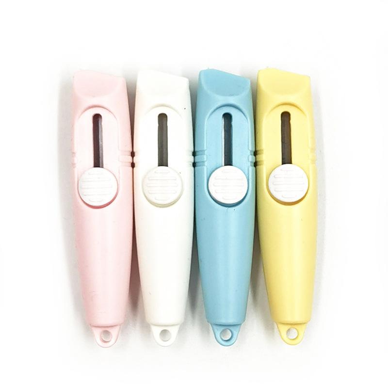colored, small-sized paper cutter portable express unpacking knife office student wallpaper knife mini plastic pad pasting art knife Specification drawing
