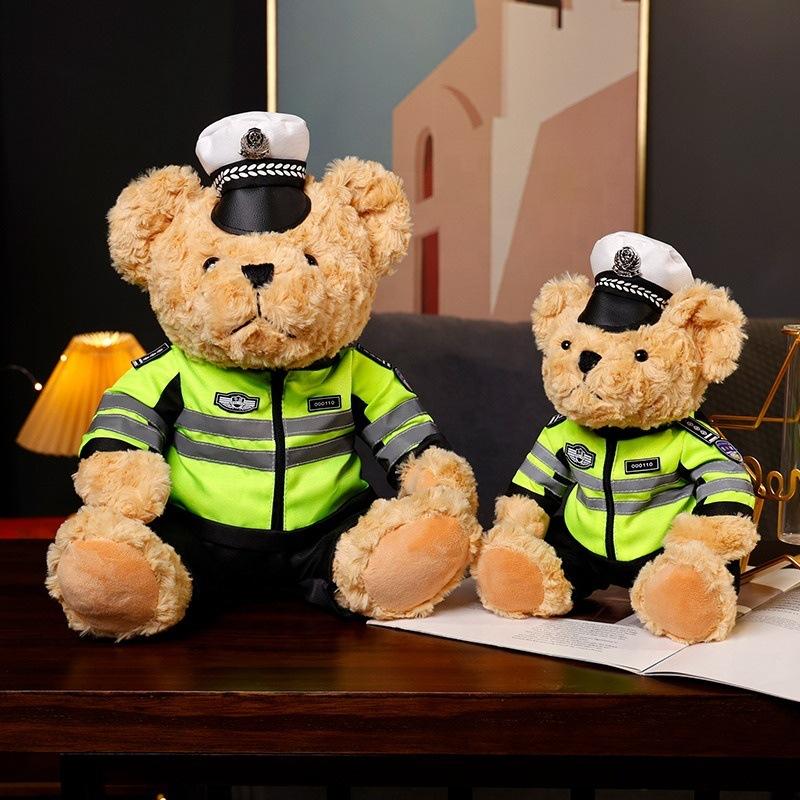 plush police bear and traffic police bear plush toy plush popular stuffed clothing teddy bear customization