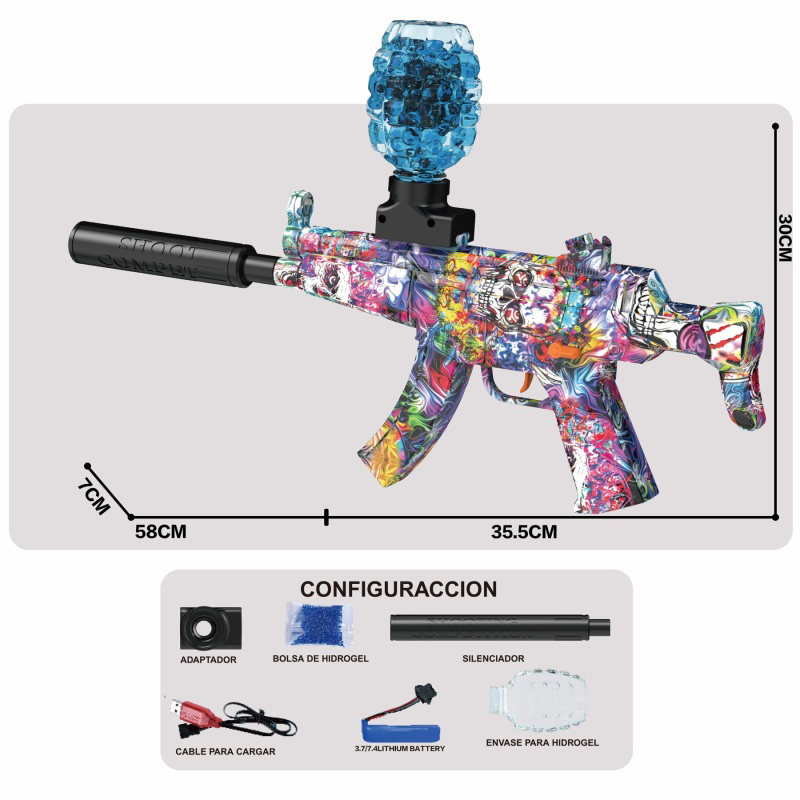 儿童男孩户外玩具吃鸡游戏和平精英同款模型枪电动水弹枪-MP5手自一体大礼盒详情4