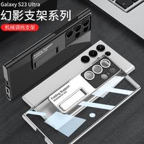 cross-border electroplated bracket for samsung s23ultra mobile phone shell s23 protective cover s22ultra new transparent