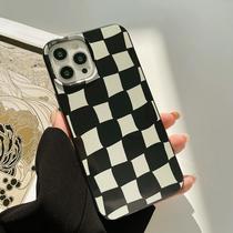fashion brand plaid iphone14 mobile phone shell for iphone 13 protective case 12pro silicone x/8 suitable for 15 thickened 11