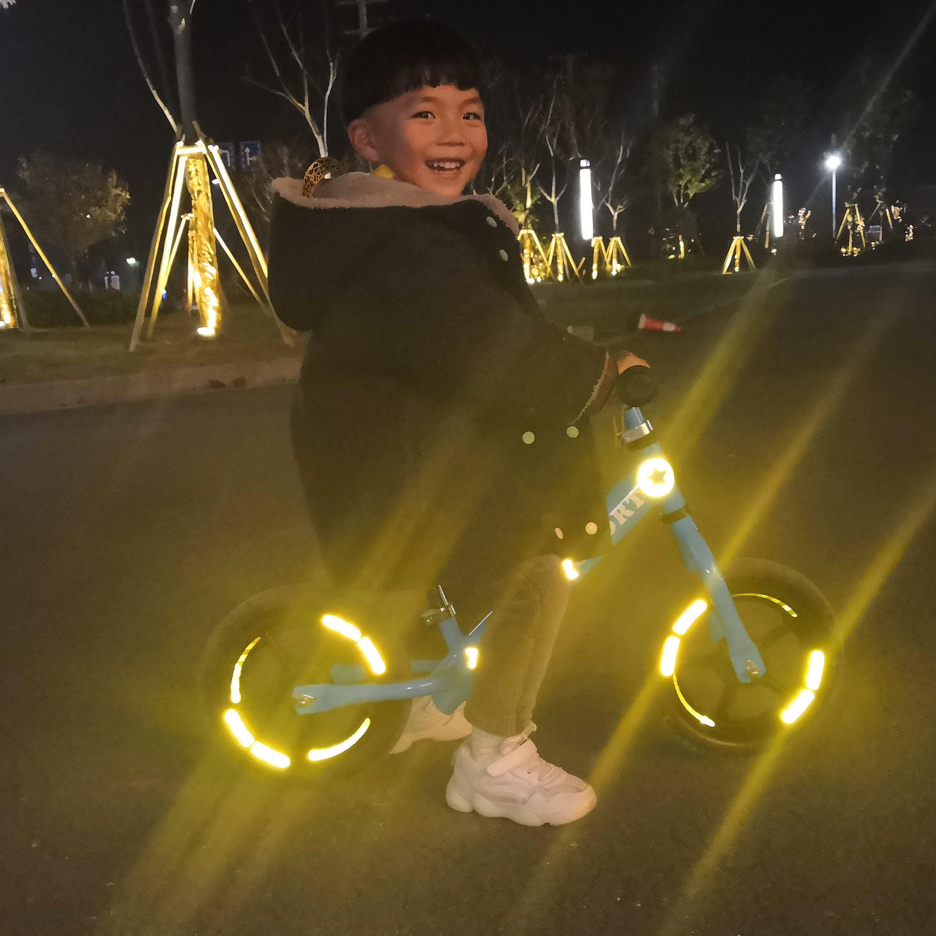 flexible children's balance kids balance bike reflective sticker tire decoration stickers bicycle luminous travel accessories modification strip