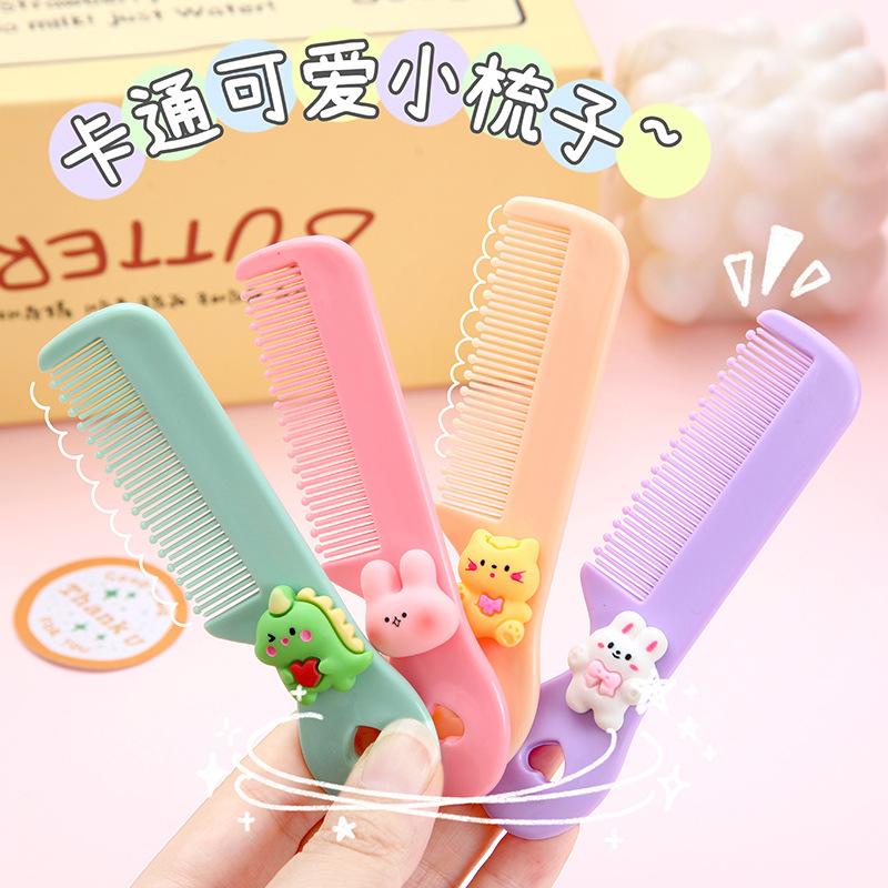 cute children mini small comb cartoon portable portable bangs broken hair round head vent comb little girl girl comb Specification drawing