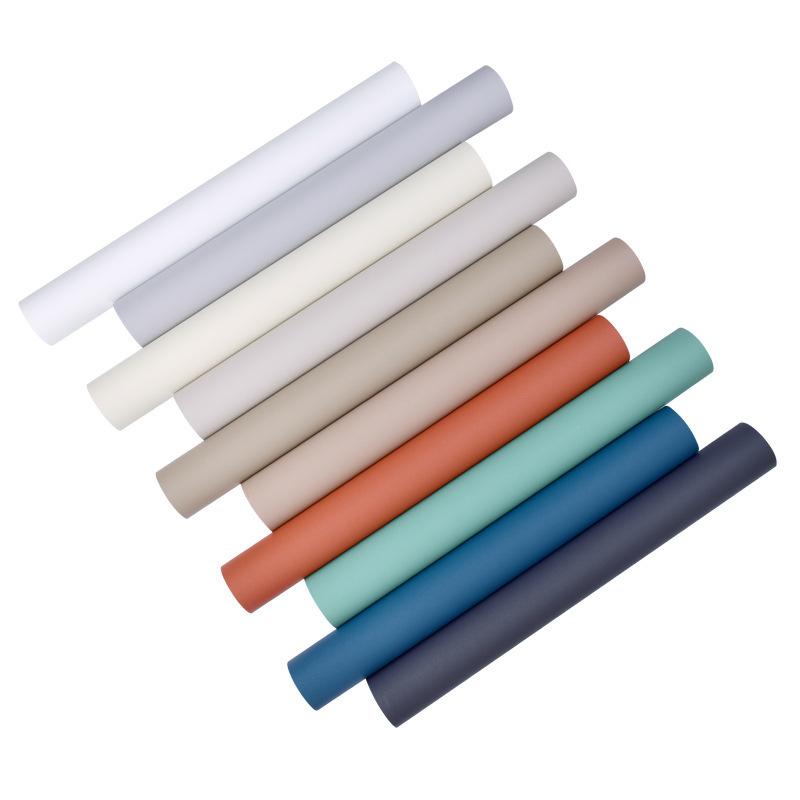 self-adhesive wallpaper adhesive wall sticker internet celebrity color cream milk tea skin-sensitive film waterproof moisture-proof home decorative wallpaper Item Picture