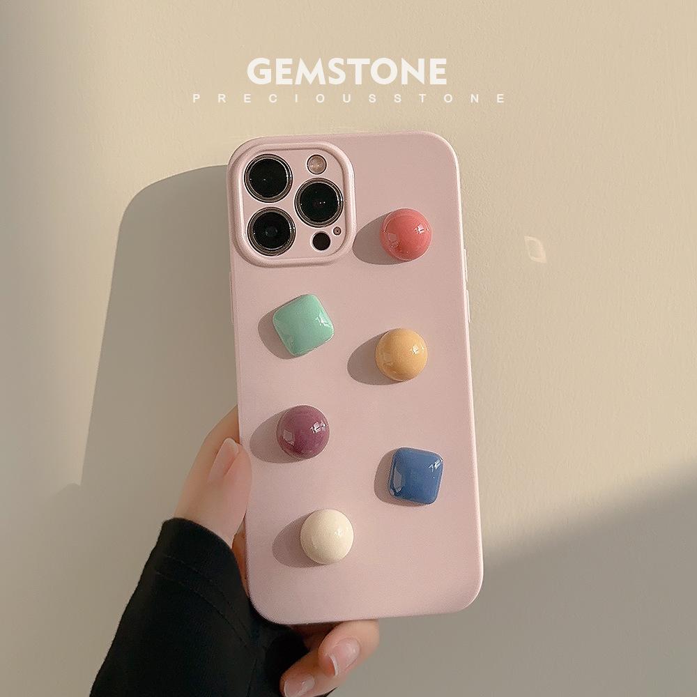 three-dimensional geometric iphone14 mobile phone shell for iphone 13 silicone case 12 suitable for 11 simple 15pro max generation