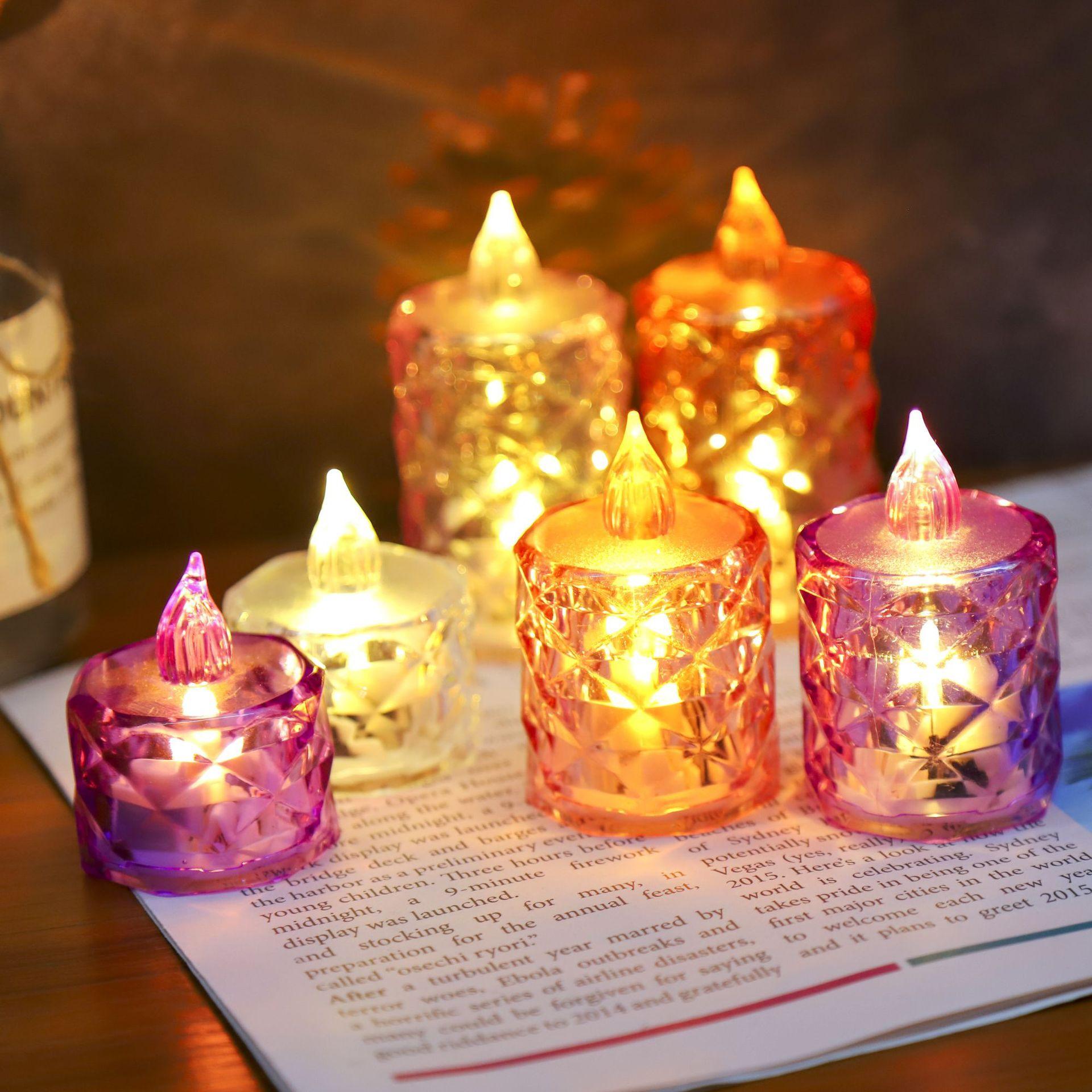 mini transparent electric candle lamp led crystal candle lamp
