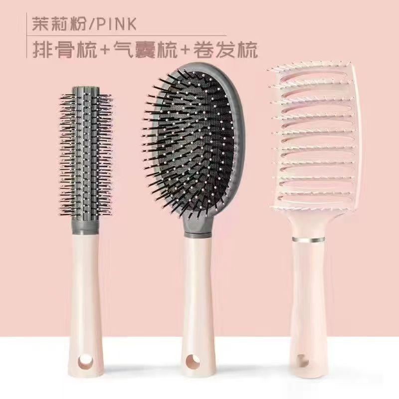 2023 popular fluffy comb fish bone comb fluffy curved comb hollow boneless air comb fluffy combination anti-off