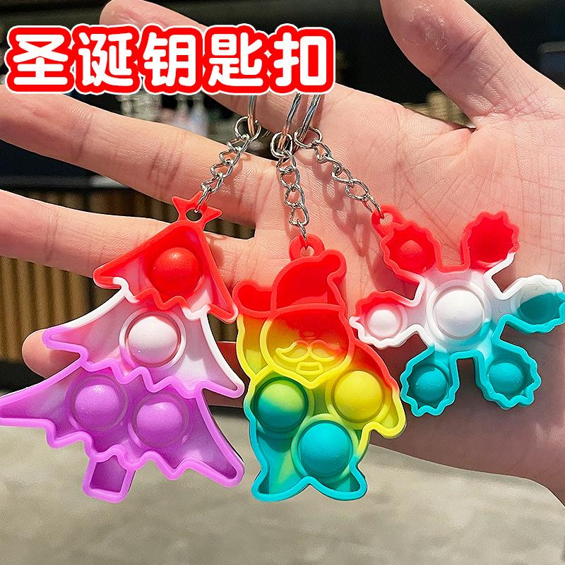 christmas rat killer pioneer keychain pendant decompression finger press bubble music decompression toy pendant key chain