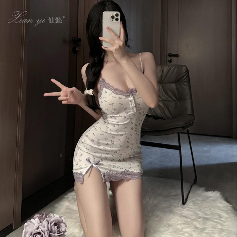 fairy sexy lingerie pure desire sexy lace pajamas temptation small chest slip nightdress women's bed battle robe 563
