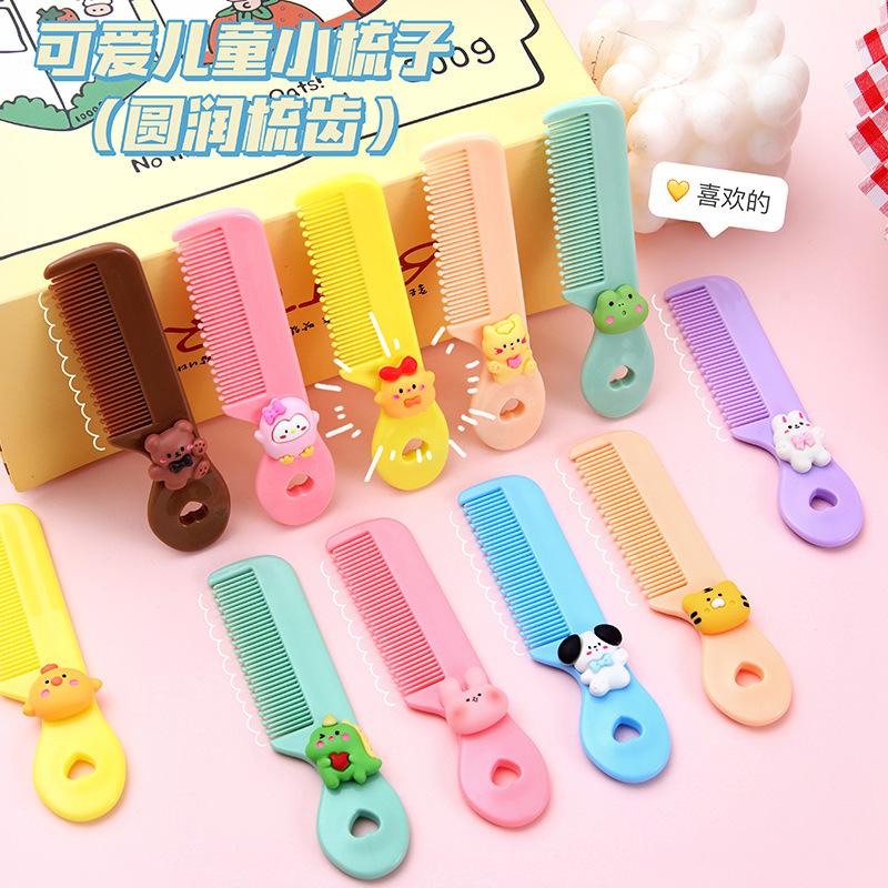 cute children mini small comb cartoon portable portable bangs broken hair round head vent comb little girl girl comb full figure