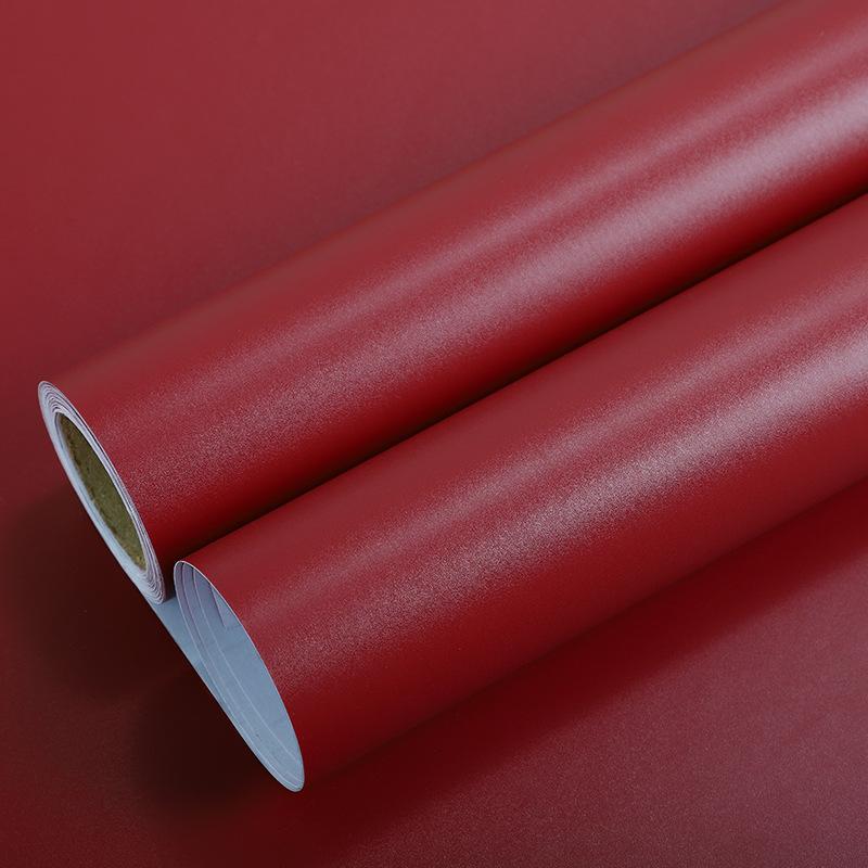 Thick Wine Red Wallpaper French Retro Wallpaper Bedroom TV Backdrop Wall Red Waterproof One Piece Dropshipping Instant