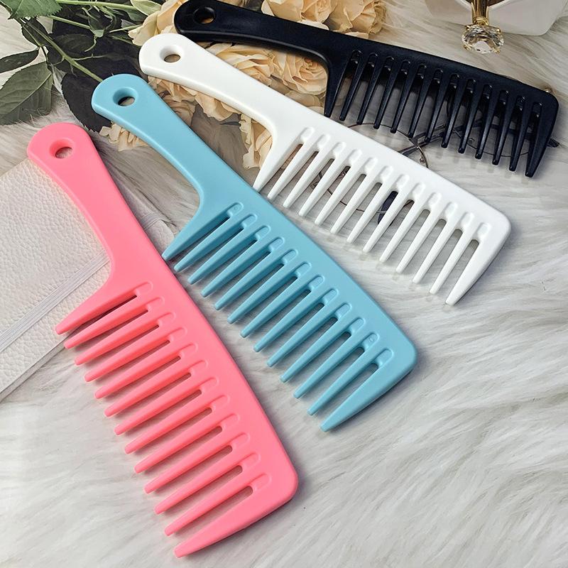 Spot Frosted Super Large Tooth Comb Curly Hair without Knotting Wide-Tooth Comb Wet and Dry Dual-Use Shampoo Comb Who full figure