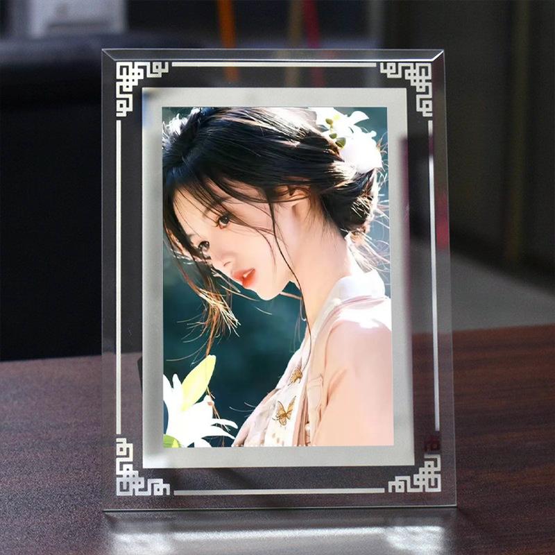 chinese creative transparent crystal glass photo frame wall-mounted photo frame large size decoration a4 certificate of honor display frame