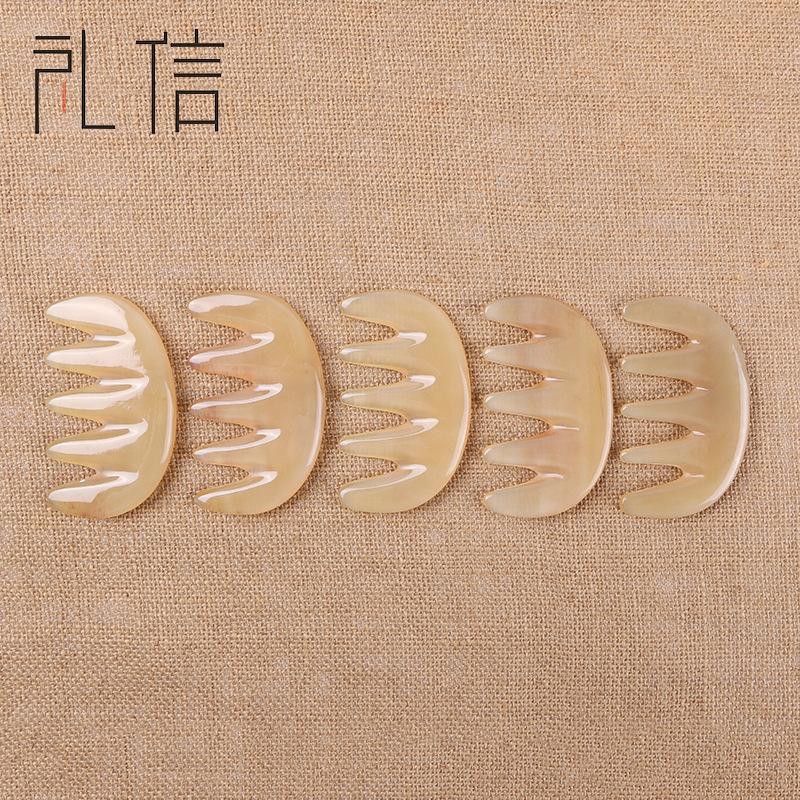 horn wide tooth multi-purpose comb yak skull five-warp comb head massage anti-static pad comb can be fixed as horn
