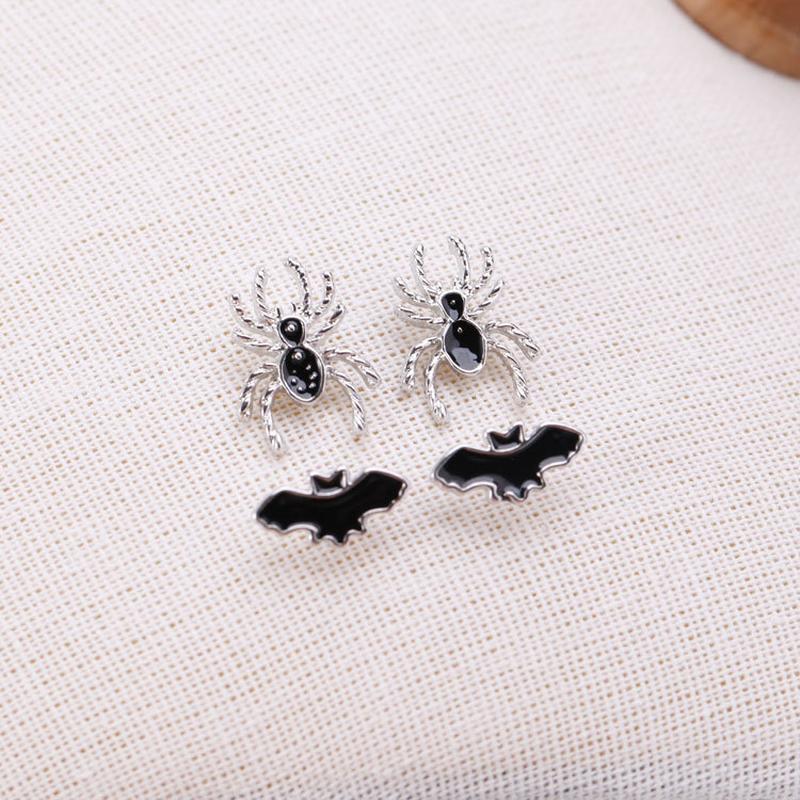 factory wholesale cross-border halloween series earrings new alloy dripping spider bat small ear studs suit female