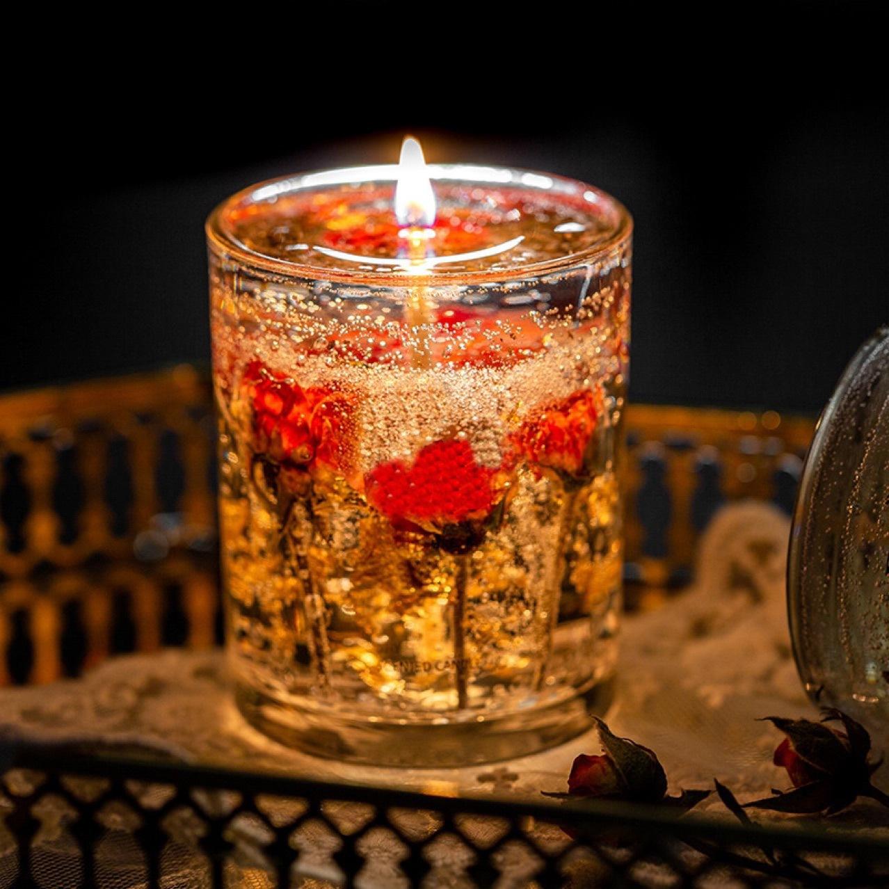 aromatherapy candle preserved fresh flower dried flower jelly wax fragrance candle