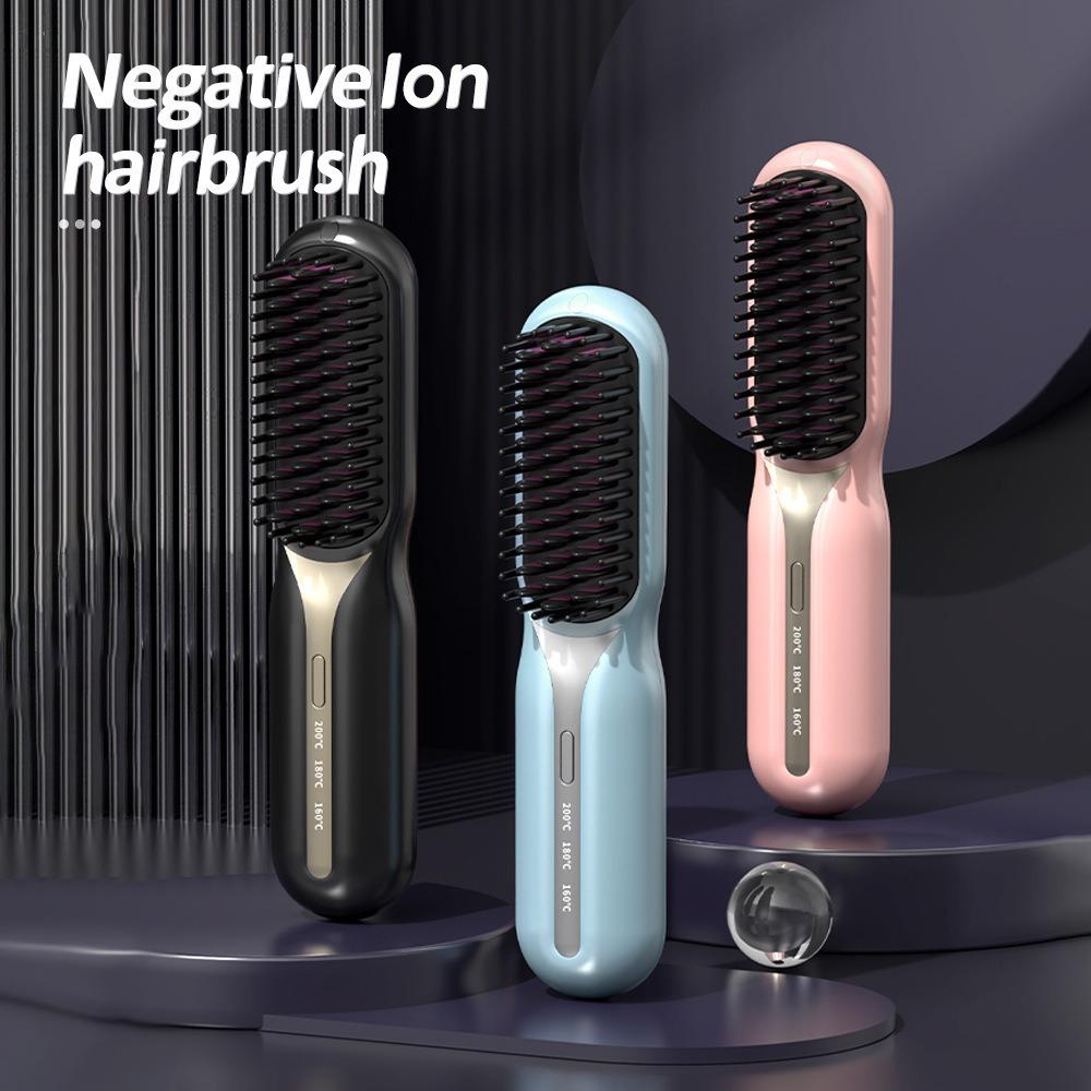 new home wireless straight comb charging portable electric hair straightener hair curler and straightener dual-use fluffy hair splint artifact