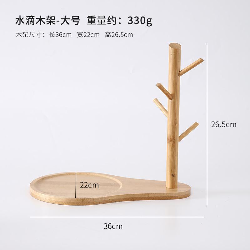 wooden gourd tray branch key holder desktop crafts wooden storage rack water drop tray wooden rack