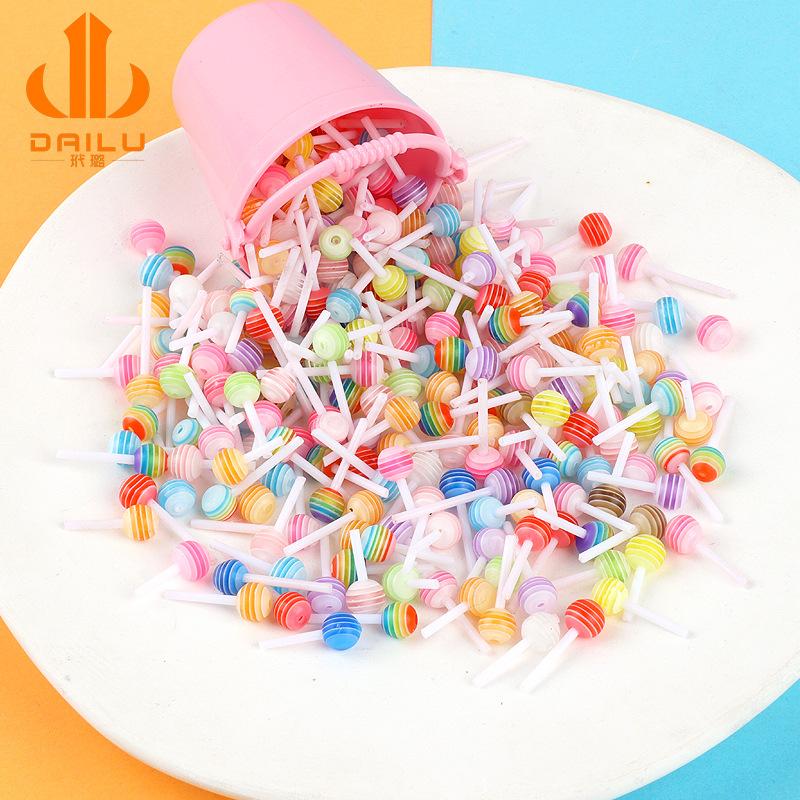 mini nail art lollipop simulation color candy nail sticker miniature food and play lollipop mobile phone shell accessories wholesale