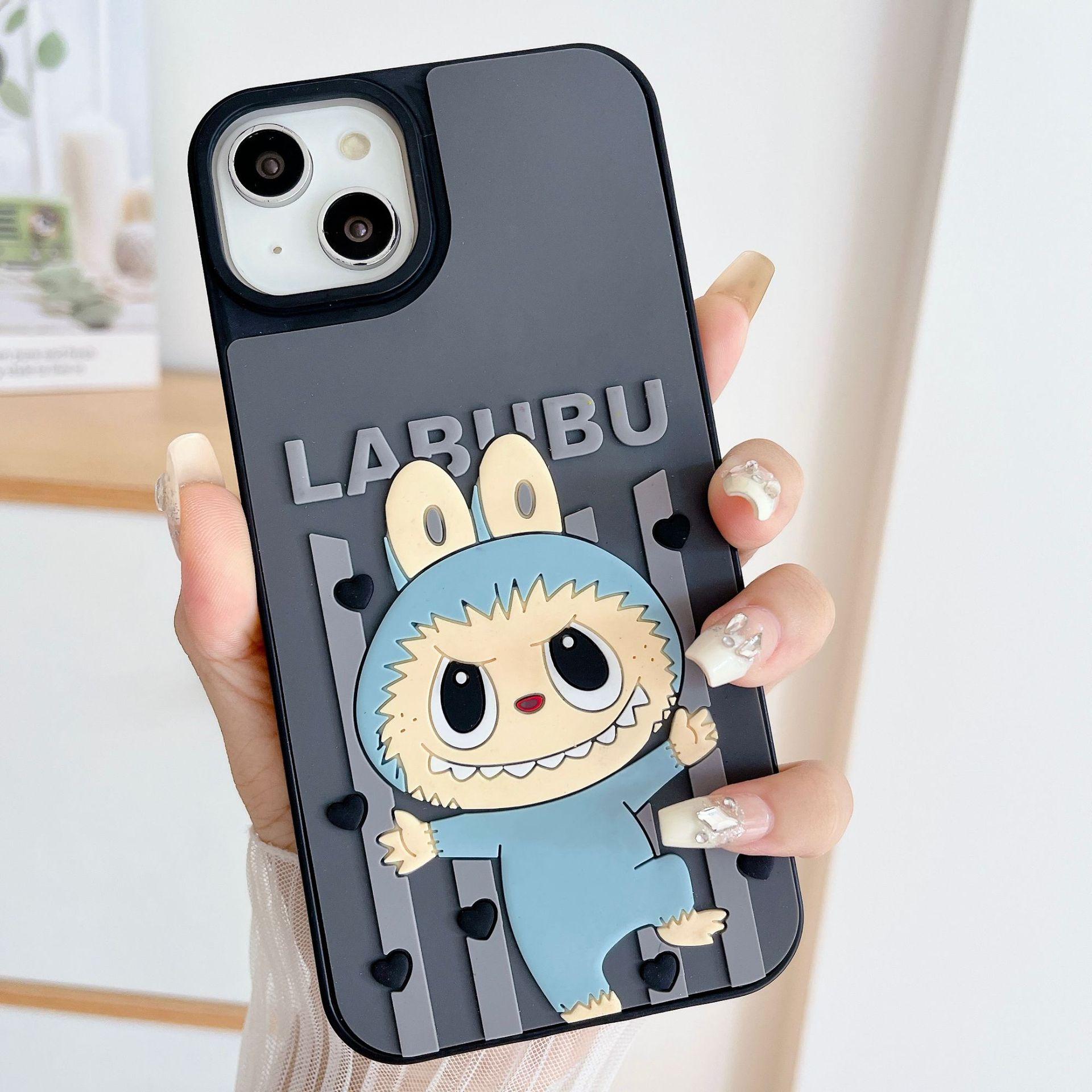 factory direct sales 3d 3d silicone phone case labubu protective cover for mobile phone shell for iphone phone case 15 promax12