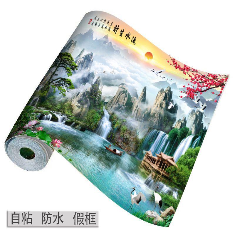self-adhesive decorative painting landscape painting for living room natural scenery wallpaper room tv wall hanging painting whole background wall sticker