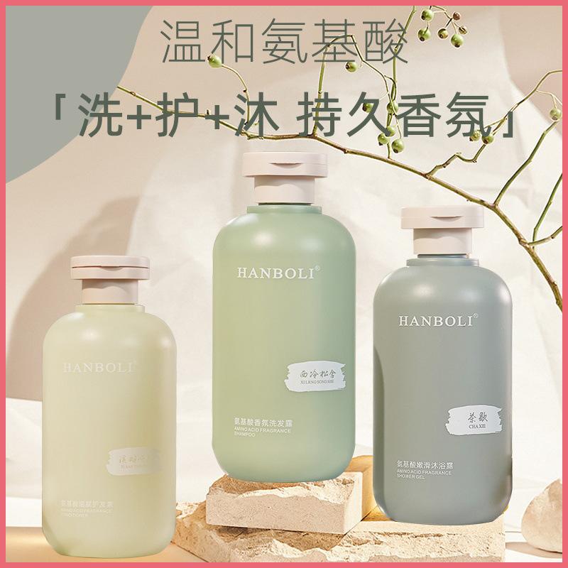 amino acid shampoo hair conditioner suit shampoo wholesale wash and care three-piece perfume milk bath wash