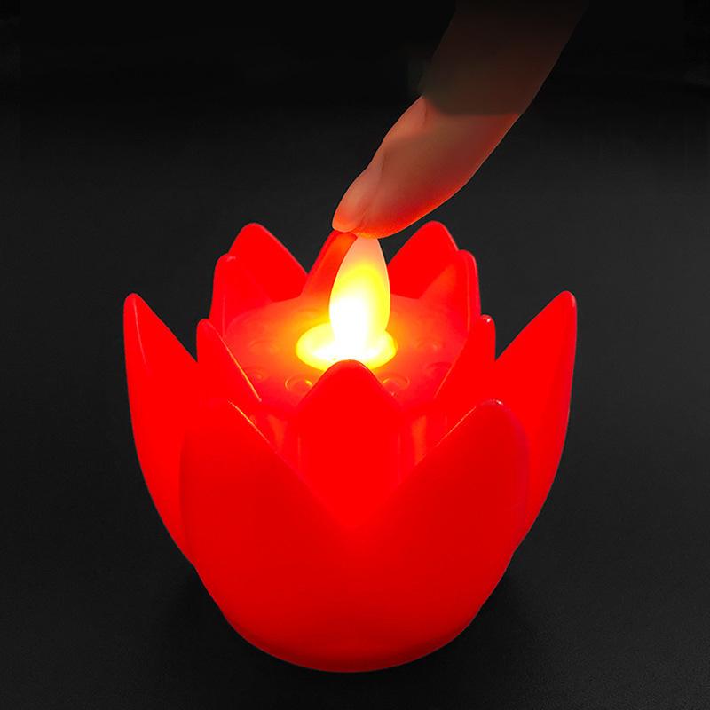 clean and holy buddha headlight led lotus lamp buddha worship lamp household electronic candle lamp electronic buddha worship lamp pilot lamp