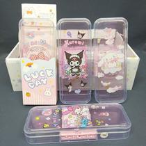Acrylic Sanrio Transparent Password Pencil Case Clow M Melody Cinnamoroll Babycinnamoroll Password Pencil Box Stationery Storage