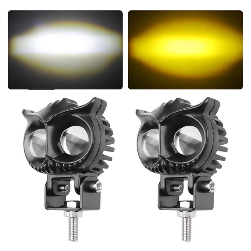 cross-border foreign trade motorcycle headlight spotlight headlight external led yellow white owl spotlight thin thick