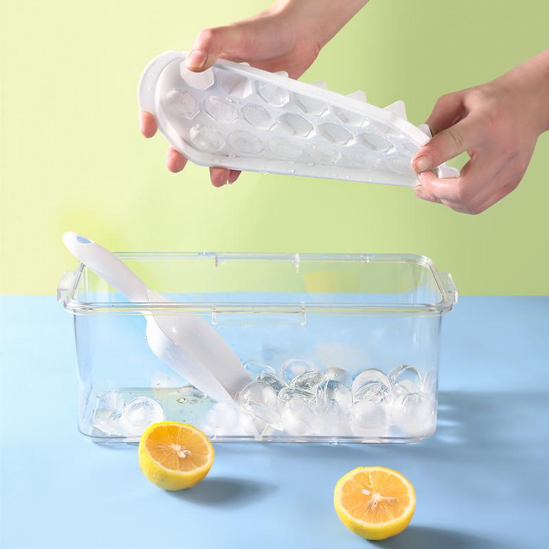 amazon multi-layer ice tray ice cube with lid ice box ice making mold double-layer creative ice storage box quick ice making artifact