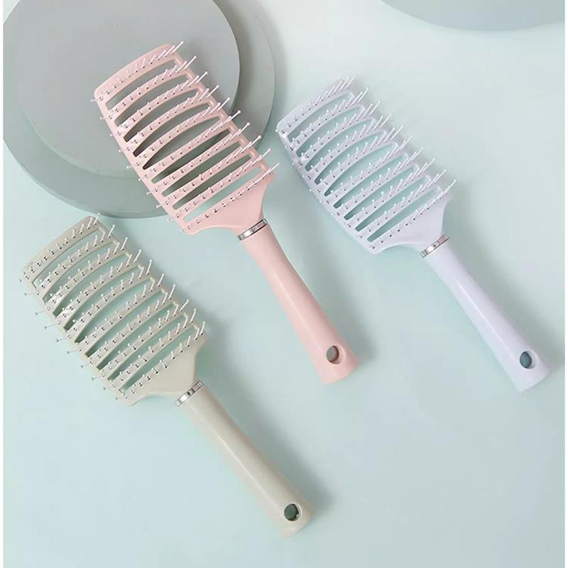macaron large curved comb skin massage comb high skull top fluffy comb curly hair styling comb curved nine vent comb