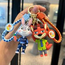 cross-border zootopia keychain pendant cute judy nick key chain men's and women's bag small jewelry wholesale
