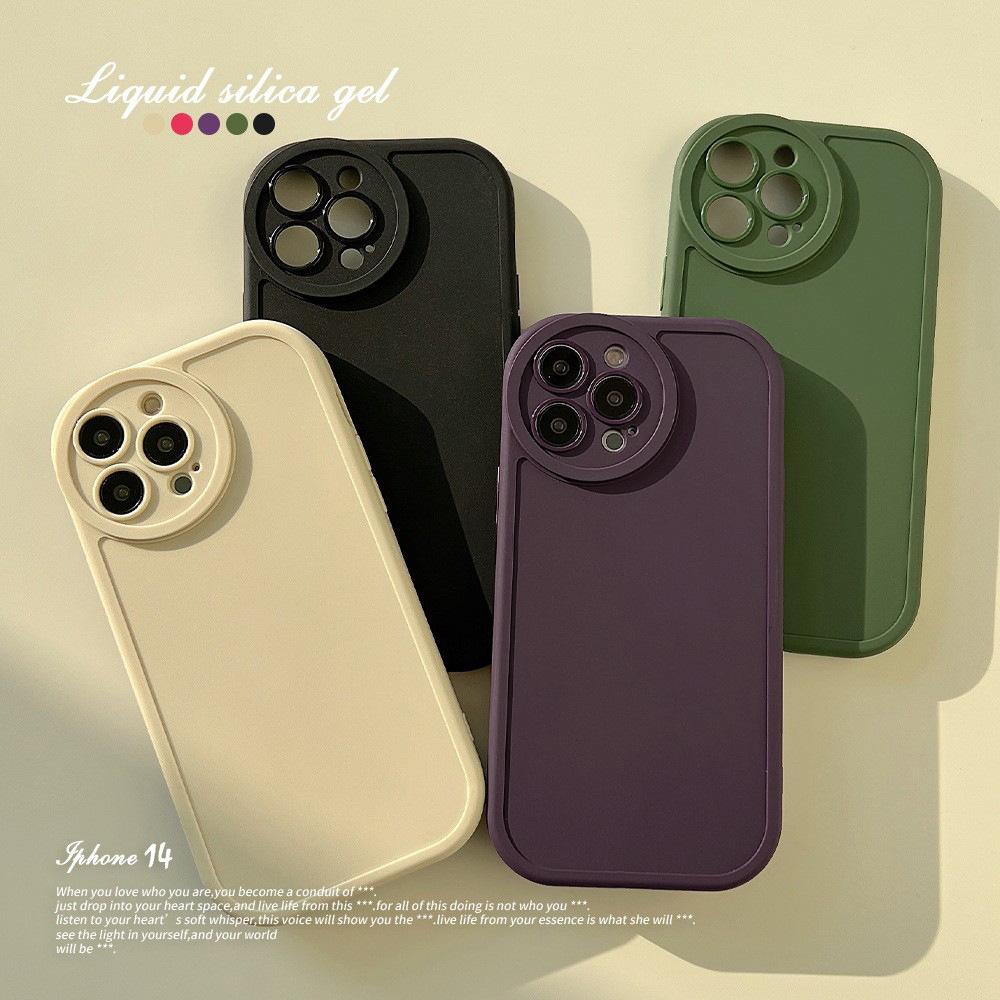 Simple Solid Color Iphone14pro for 13pro Max Mobile Phone Shell for iPhone 12 Silicone 11 Generation X/XR Set