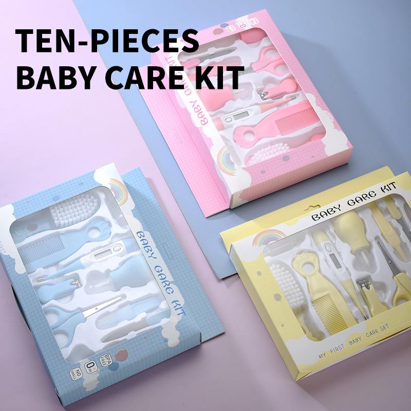 manufacturers supply foreign trade english baby brush comb nasal aspirator suit thermometer tool care 10 pcs set full figure