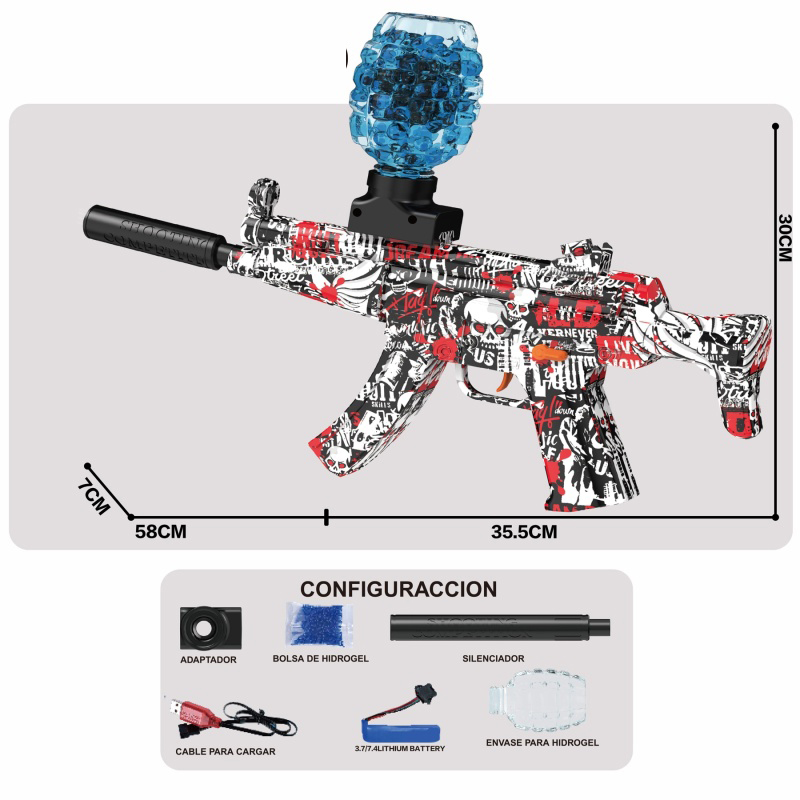 儿童男孩户外玩具吃鸡游戏和平精英同款模型枪电动水弹枪-MP5手自一体大礼盒详情1