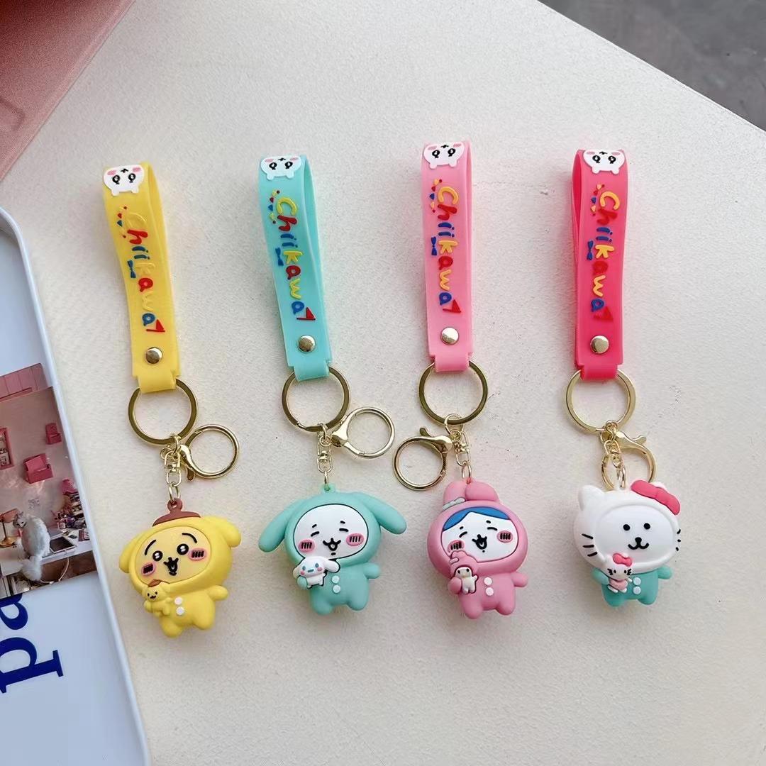 cartoon crossdressing chiikawa key chain chiikawa doll pendant bag ornaments car key chain currency