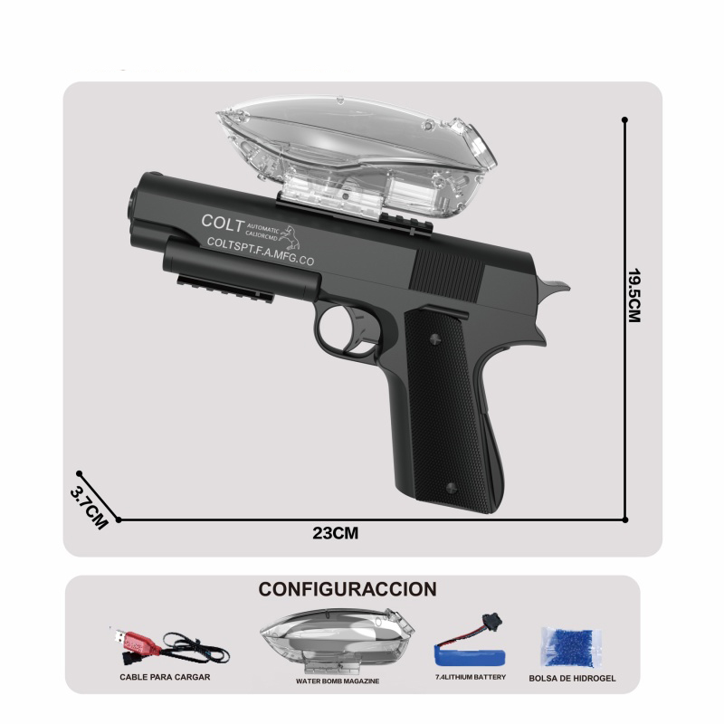 儿童玩具户外男孩吃鸡游戏绝地求生模型枪电动水弹枪-1911高射速大礼盒