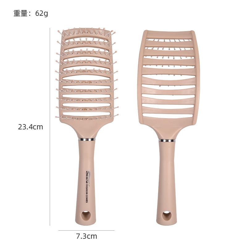 macaron big curved comb skin massage comb men's fluffy comb curly hair styling comb curved nine vent comb wholesale Item Picture