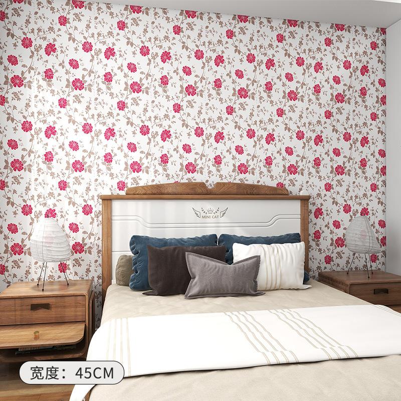 Pvc Self-Adhesive Wallpaper Waterproof Pastoral Cartoon Dormitory Bedroom Strap Adhesive Wallpaper Self-Adhesive Wholesale Price Application Scenario