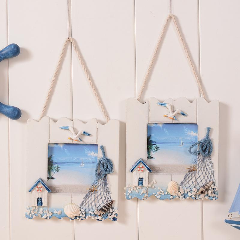 m1013 l224 hanging mediterranean photo frame, wooden craftwork, wall pendant hanging frame photo frame