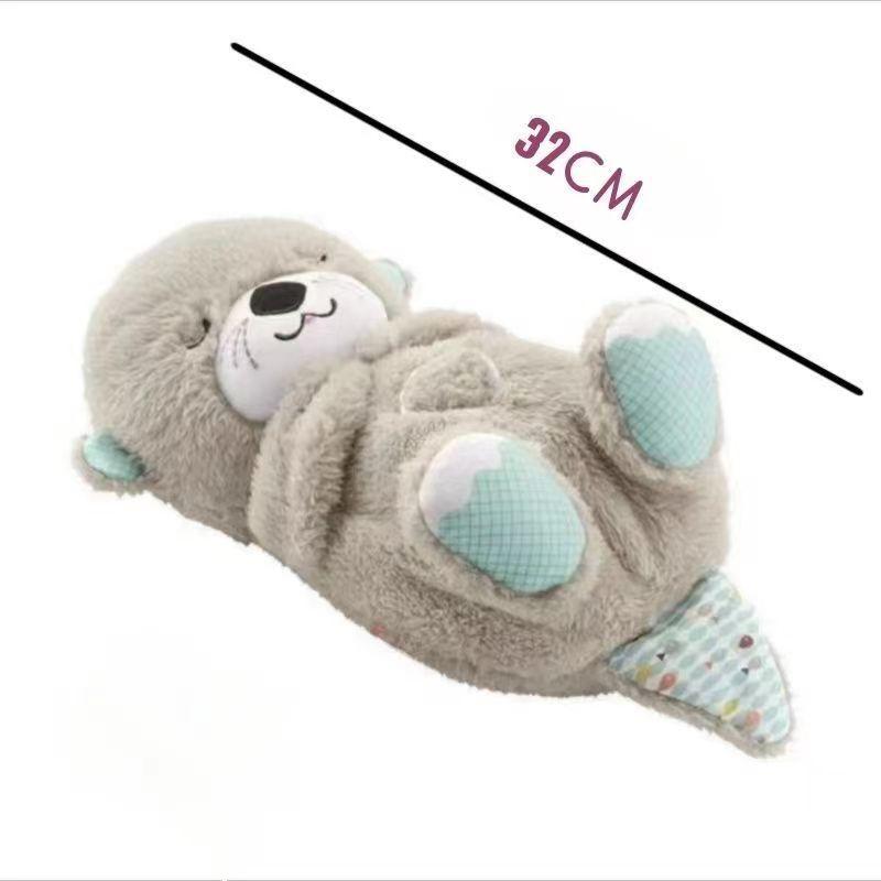 breathing bear otter newborn soothing sleeping doll children's accompanying doll soft breathing sleeping baby toy