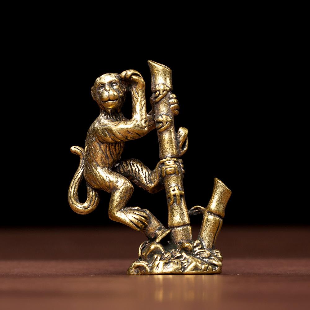 Brass Monkey Small Ornaments Zodiac Year Home Decoration Desktop Elegant Handmade Gift