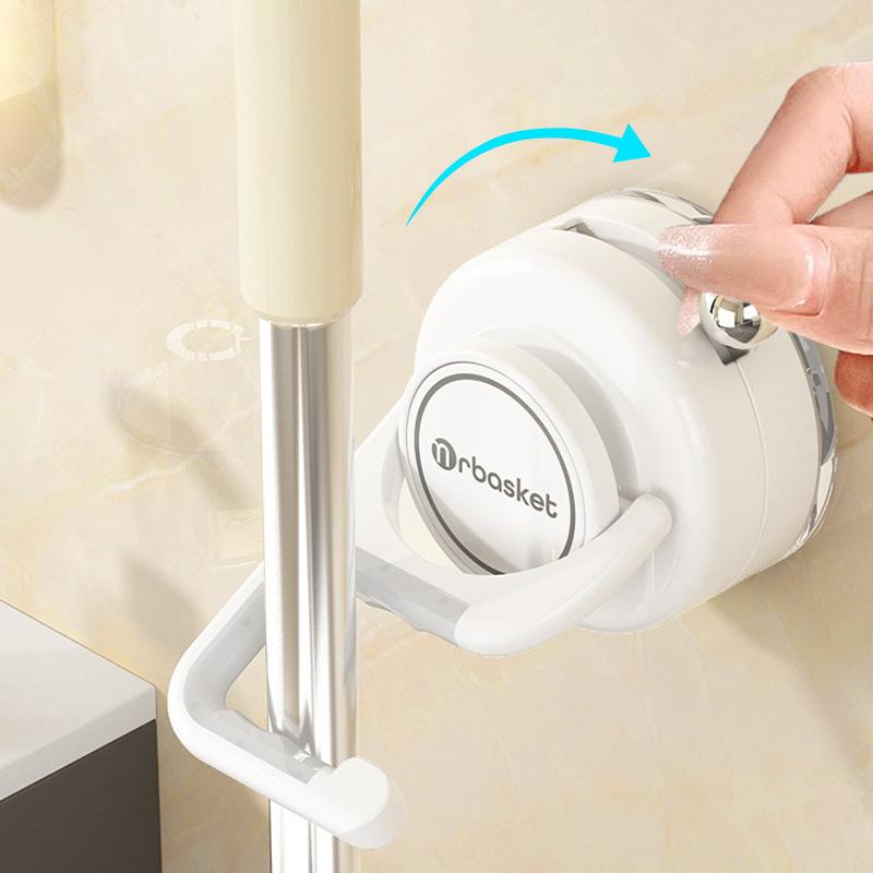 suction cup mop wall hanging clip mop punch-free suction cup hook mop rack broom mop storage rack