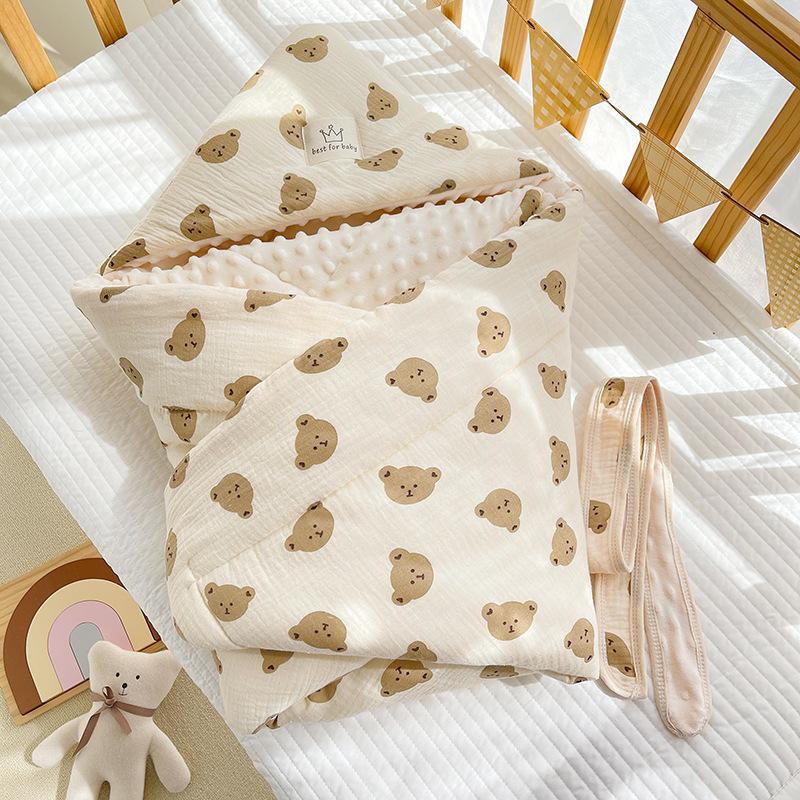 baby products newborn newborn quilt baby baby's blanket peas cotton padded thickened autumn and winter baby swaddling quilt baby swaddle