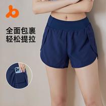 juyi tang sports shorts women's anti-exposure side pocket loose running fitness yoga lightweight underpants